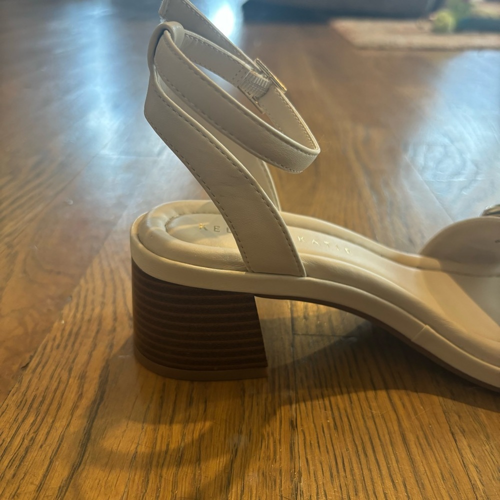 White Bridal Block Heel Sandals - Picture 8 of 8